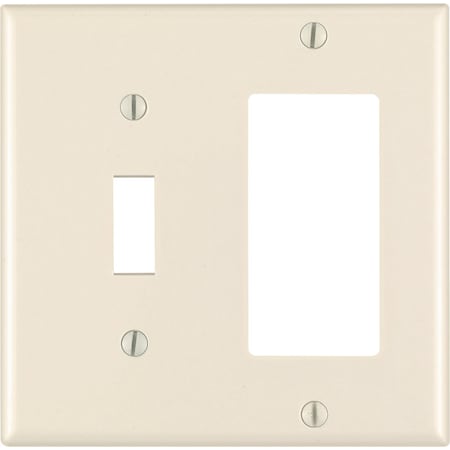 Leviton Leviton Decora Almond 2 gang Thermoset Plastic Decorator/Toggle Wall Plate 1 pk 80405-00T